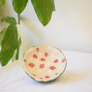 Pre order handmade strawberry jam ceramic dish