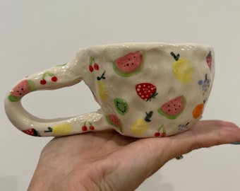 Preorder made to order: handmade ceramic Fruit salad mug