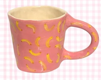 Pink Banana Hand Made Ceramic Mug