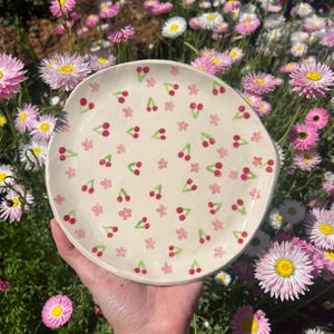 Handmade ceramic Cherry plate