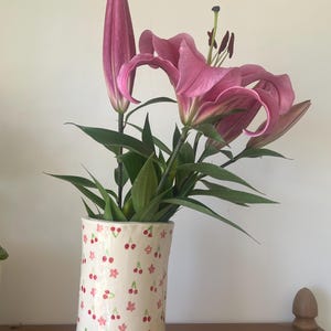 Cherry handmade ceramic vase