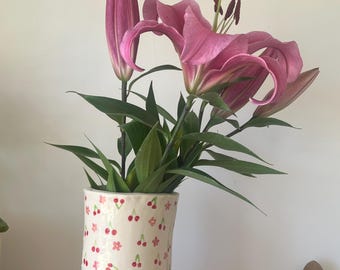 Cherry handmade ceramic vase