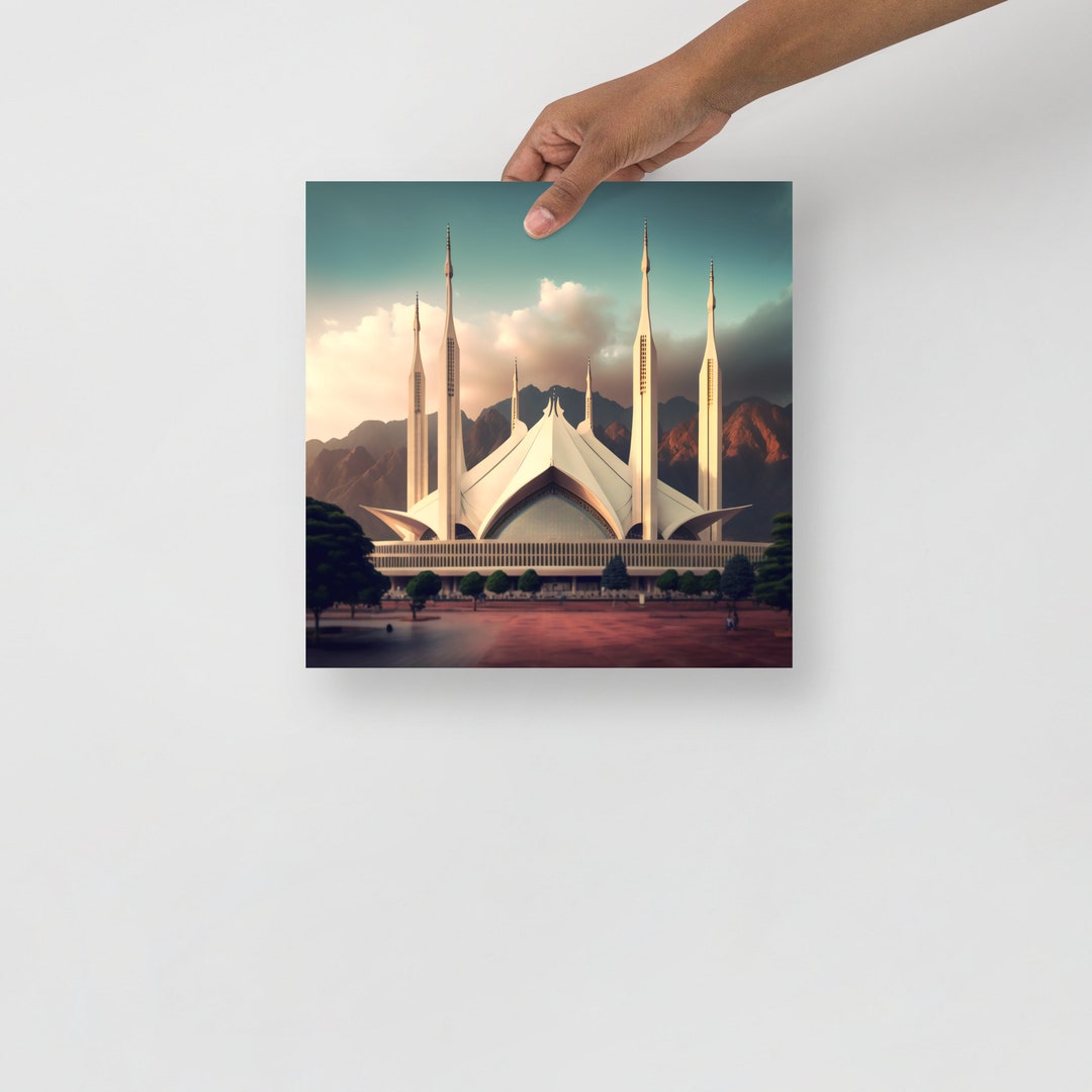 Faisal Mosque Islamabad Pakistani Artwork Pakistan Wall Art Photography