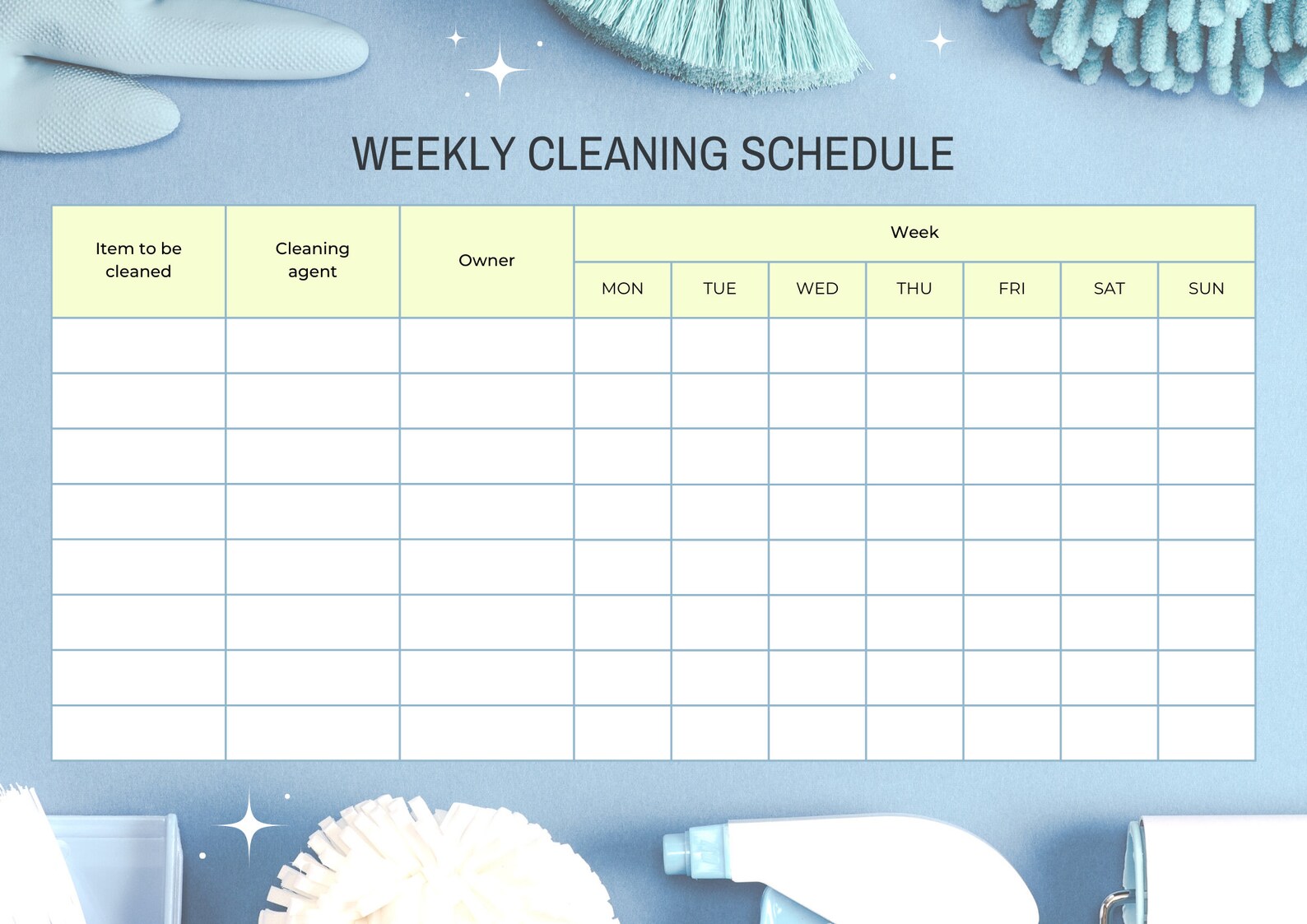 Editable Cleaning Schedule Printable Weekly, Monthly, Yearly Cleaning Checklist Cleaning Planner
