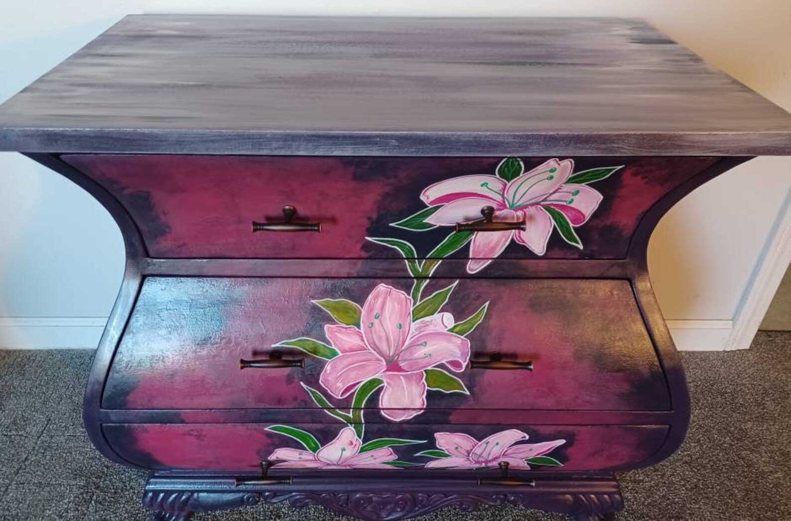Handpainted Bombay Chest Refinished Bombay Chest Handpainted Etsy