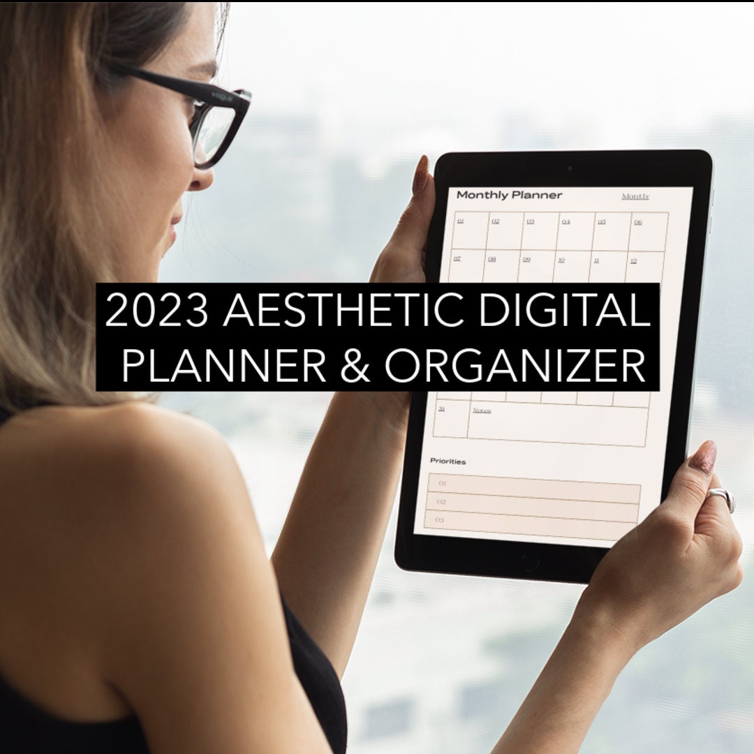 2023 DIGITAL PLANNER Aesthetic iPad Planner Daily, Weekly, Monthly ...