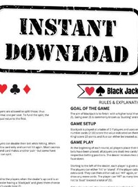 Laminated BlackJack Strategy Card - 8 1/2 x 11 - Two Pack - Perfect For Casino Black Jack Basic Strategy - Hit vs Stay Pointers - Card Games