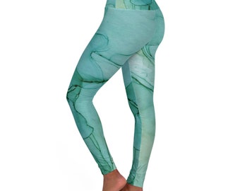 High Waisted Workout Zumba Pilates Leggings, Teal