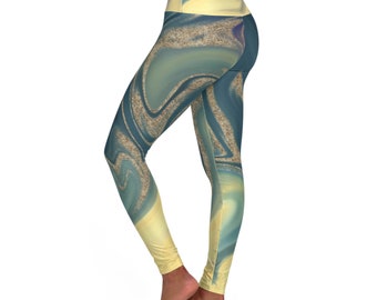 High Waisted Workout Zumba Pilates Leggings, Jade