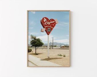Kingman Route 66 Wall Art: Vintage Roadside Sign Photography, Arizona Americana, Desert Travel Decor (Digital Download)