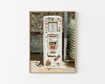 Phillips 66 Gas Pump Wall Art: Vintage Route 66 Photography, Retro Gas Station Decor, Americana Travel Print (Digital Download)