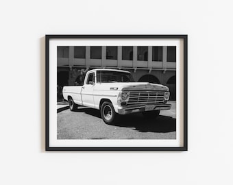 Vintage Ford Truck Black and White Wall Art: Classic Pickup Wall Art, Americana Decor, Rustic Garage Wall Art