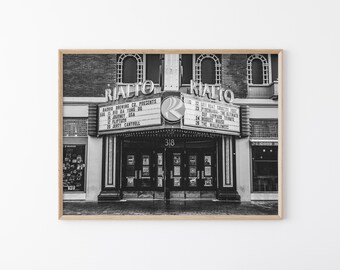 Rialto Theatre Tucson Wall Art: Black and White Vintage Marquee Sign, Historic Americana, Retro Southwest Decor (Digital Download)