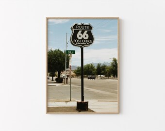 Route 66 Post Office Wall Art: Historic Kingman Photography, Arizona Roadside Americana, Desert Travel Decor (Digital Download)