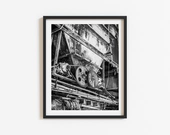 Farmhouse Wall Art: Black and White Grain Bin Photography, Rustic Farm Decor, Vintage Agricultural Art (Digital Download)