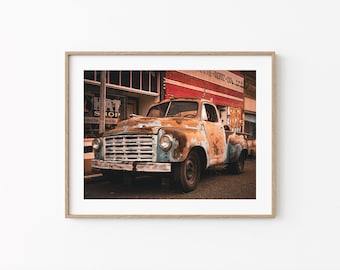 Vintage truck muurdecoratie: Chevrolet pick-up fotografie, roestige Amerikaanse decoratie, klassieke Chevy truck kunst (digitale download)