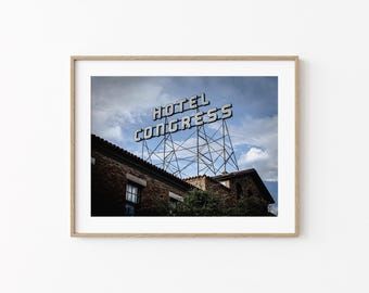 Vintage Hotel Wall Art: Hotel Congress Tucson Arizona Photography, Historic Hotel Decor (Digital Download)