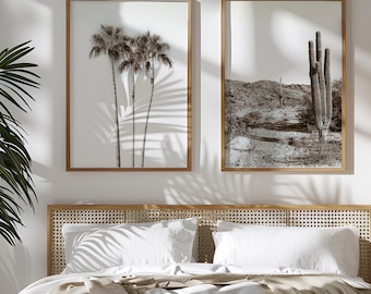 Desert Palm and Cactus Wall Art (Set of 2): Southwestern Botanical Prints, Arizona Plant Decor, Desert Photography Bundle (Digital Download)