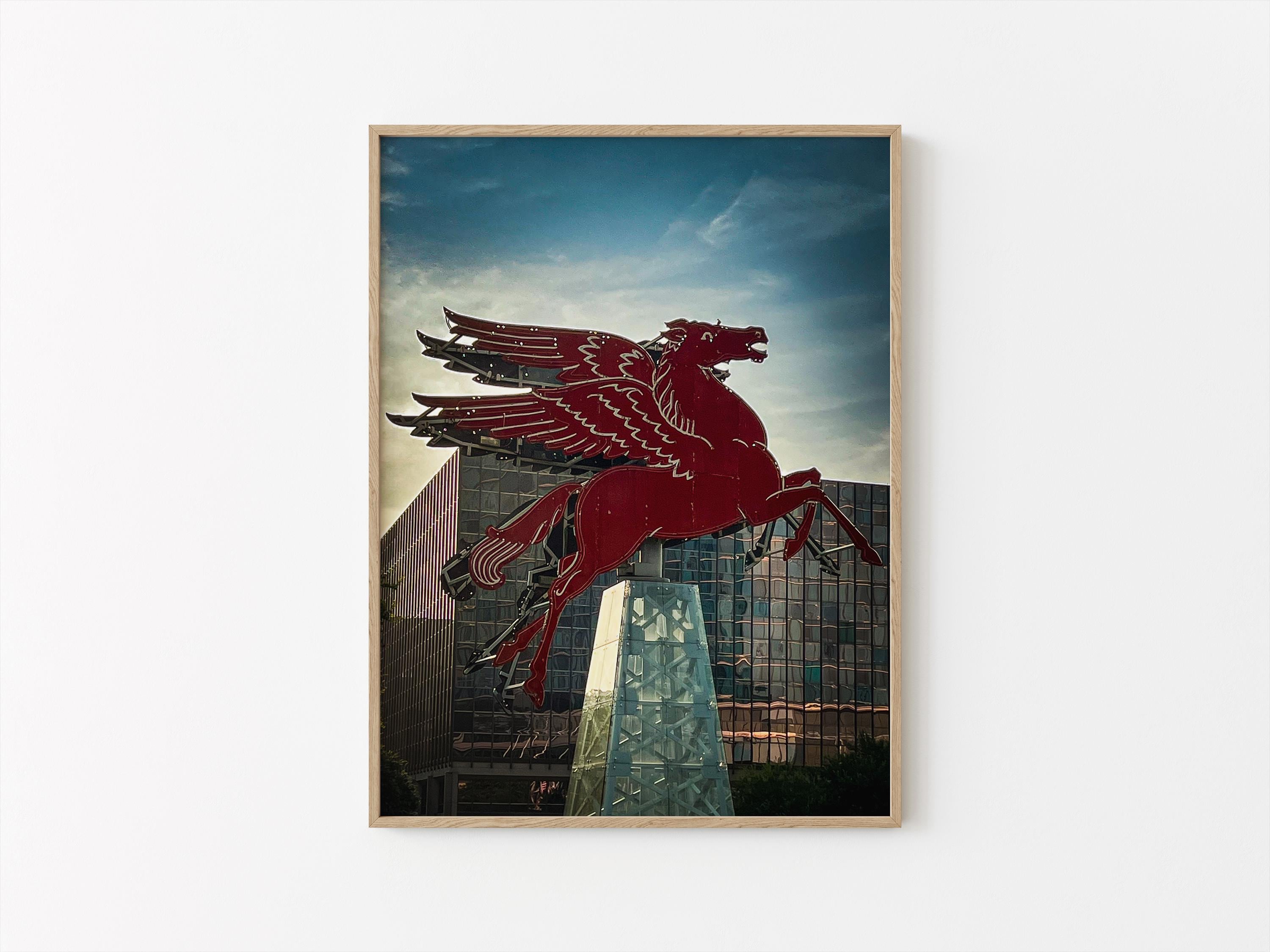 Dallas Pegasus Neon Sign Wall Art: Texas Landmark Photography, Retro ...