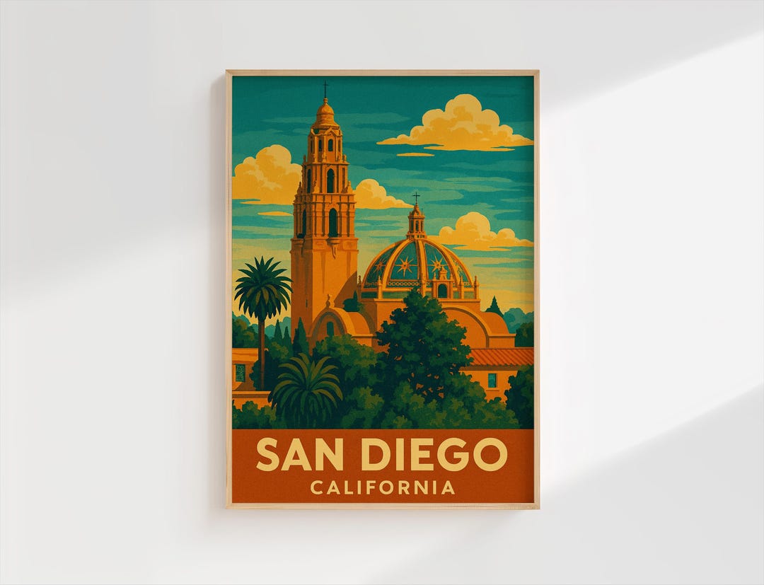 Balboa Park San Diego Print: Vintage California Travel Poster (digital ...
