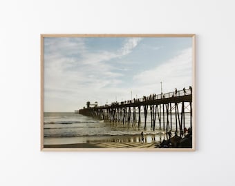 Oceanside Pier Wall Art: California Coast Photography, Beach Sunset Print, Coastal Decor (Digital Download)