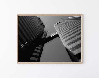 Phoenix Skyline Wall Art: Black and White Architecture Photography, Modern City Print, Downtown Arizona Decor (Digital Download)