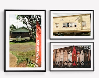 Hawaii Surf Wall Art Set of 3: Vintage Surf Photography, Coastal Gallery Wall, Beach House Decor (Digital Download)