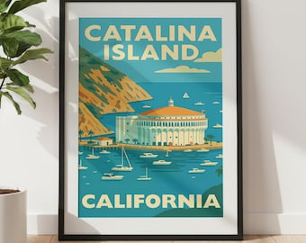 Catalina Island Travel Poster: California Coastal Wall Art, Vintage Beach Print