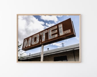 Globe Arizona Motel Sign Wall Art: Vintage Americana Photography, Retro Desert Roadside Decor (Digital Download)