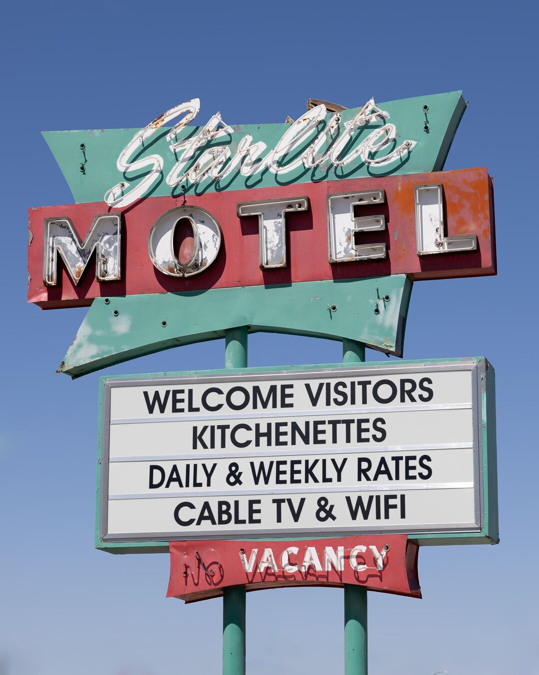 Retro Starlite Motel Sign – Vintage Neon Photography Print From Mesa ...