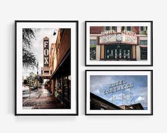 Tucson Arizona Wall Art Set of 3: Vintage Theater Photography, Retro Signs, Southwest Gallery Wall (Digital Download)