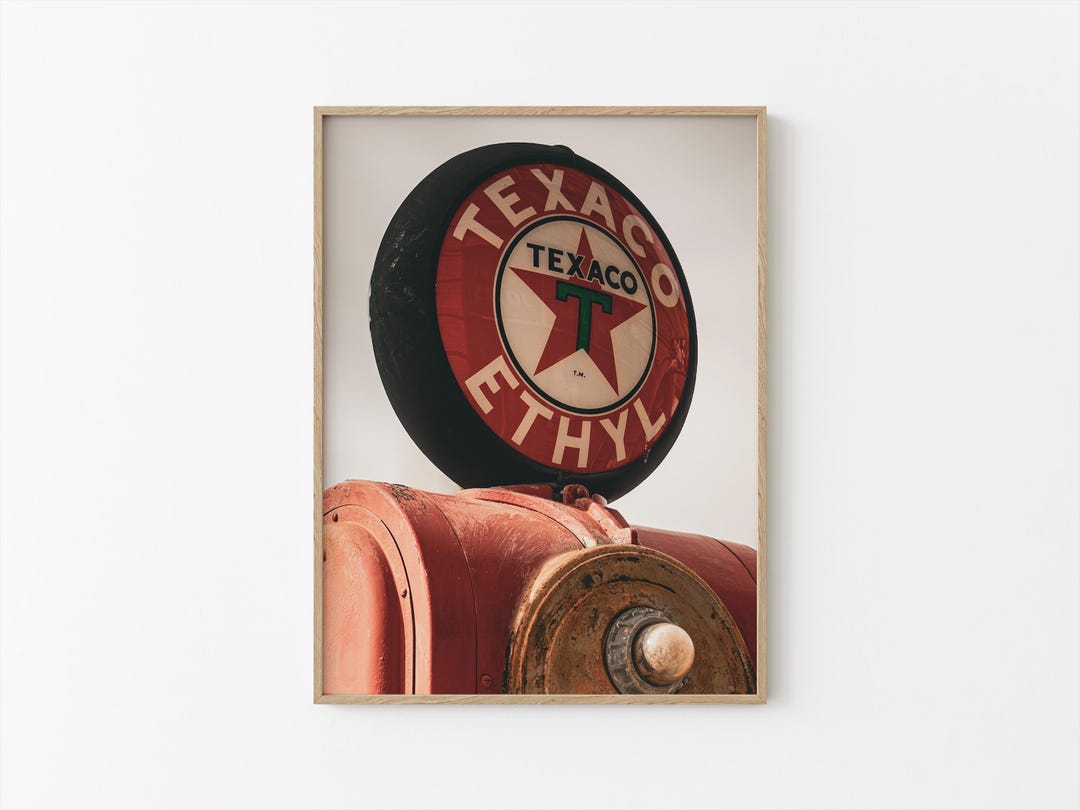 Texaco Gas Pump Wall Art: Vintage Americana Sign Photography, Retro Gas ...