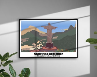 7 Weltwunder, Rio de Janerio, Brasilien, Christus der Erlöser, Reisekunst, berühmte Sehenswürdigkeiten, Weltreisedekor, Einweihungsgeschenk