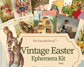 Vintage Easter Ephemera Kit - Vol 1. Over 100 Historic Easter Images & Postcards for Collage, Junk Journals, Scrapbooking and Cardmaking!