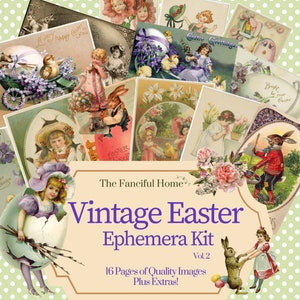 Vintage Easter Ephemera Kit Vol 2. Over 100 DIFFERENT Historic Easter Images & Postcards for Collage, Junk Journals, Scrapbooking, etc image 1