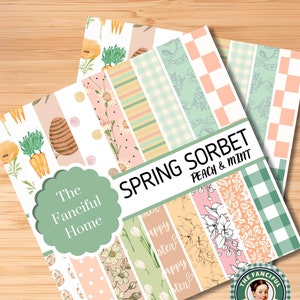 Spring Printable Papers, Spring Digital Papers, Spring junk journal pages, Spring ephemera, Spring Scrapbook, Mother's Day Scrapbook Paper