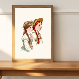 Anne and Diana of Avonlea, Kindred Spirits, Anne of Green Gables Printable, Anne Shirley, Anne of Green Gables Art, Avonlea Art, Wall Art