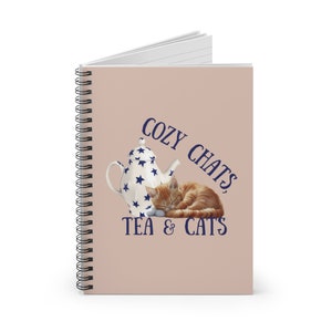 Emma Bridgewater Inspired Notebook, Cat Notebook, Teapot Journal, Cottage Inspired Journal, Orange Tabby Art, Orange Tabby, Cottagecore Art