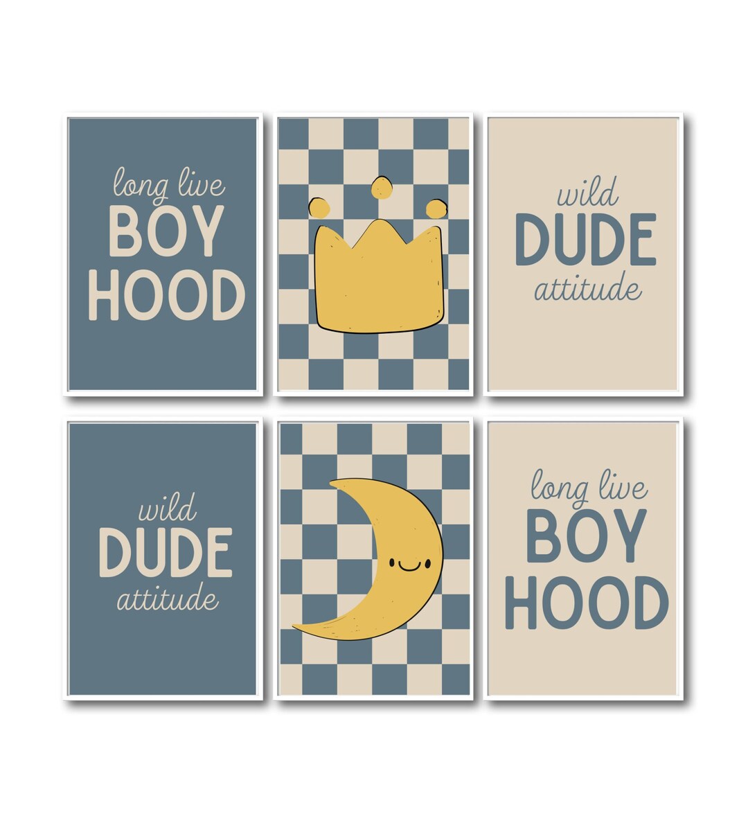 Boys Bedroom Art, Boy Nursery Print, Boy Crown Art, Boy Bedroom Wall