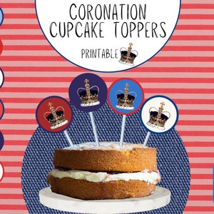 King Charles Coronation Cupcake Toppers, Printable Cupcake Toppers, Coronation Printable, King Coronation Party, Coronation Party, SVG PNG