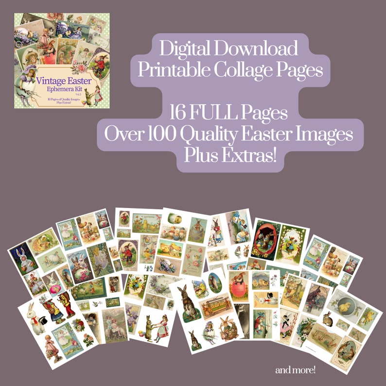 Vintage Easter Ephemera Kit Vol 2. Over 100 DIFFERENT Historic Easter Images & Postcards for Collage, Junk Journals, Scrapbooking, etc image 2