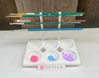 Custom Paint Palette with Paintbrush Holders