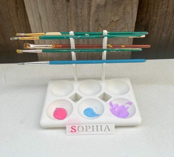 Custom Paint Palette With Paintbrush Holders 