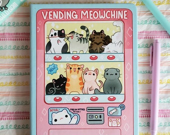 Vending Meowchine: Dotted Notebook with Edge Print