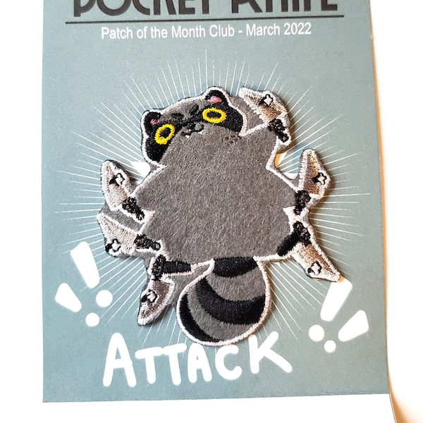 Raccoon Pocket Knife Patch (Club Release)