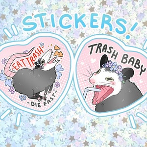 Stickers vinyle coeur d'opossum