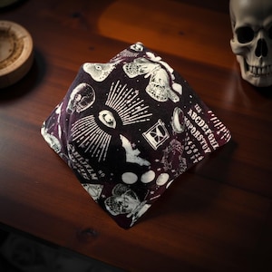 Handmade Goth Ouiji inspired Bowl Coozie in purple and black: Heat-Resistant Fabric