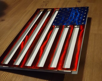 Handgemachte Metall amerikanische Flagge, Dekorativ, Metallkunst, USA