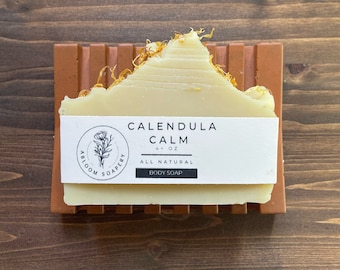 Calendula Calm, Calendula Soap, , Sensitive Skin Soap, Unscented Soap, Homemade Soap Bar, All Natural Soap, Soap Bar, Body Soap, Skin Care