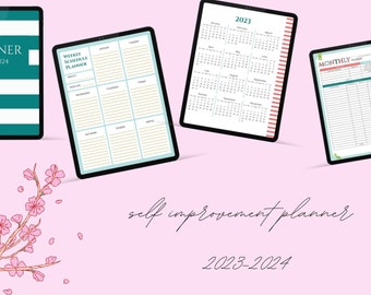 Self Improvement Planner 2023-2024, Goodnotes Planner IPAD planner, Digital Bullet Journal PDF